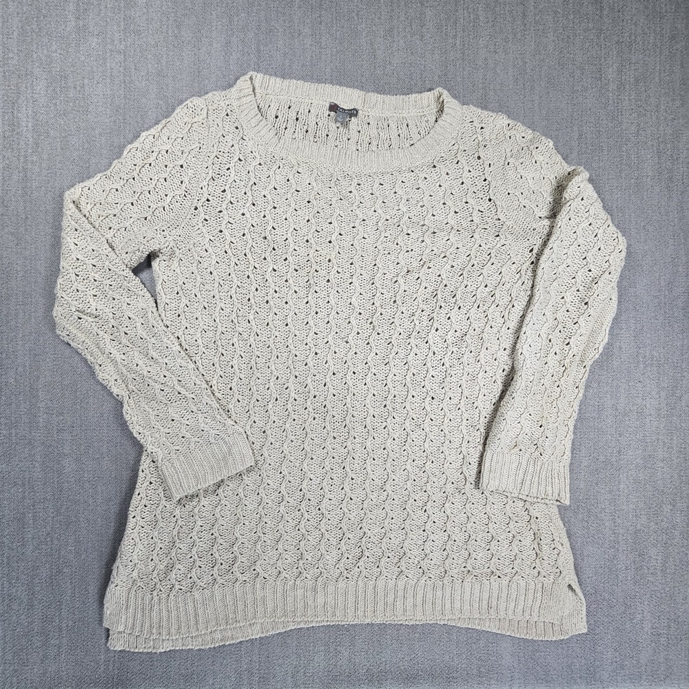 Talbots Women's‎ Beige Sweater Long Sleeve Open Knit Size Small